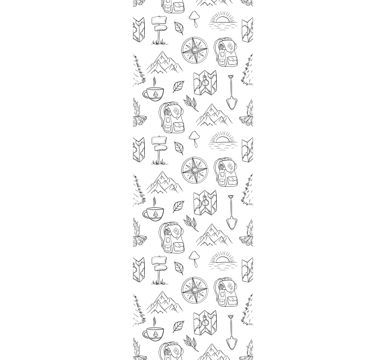아동용 블라인드 손으로 그린 나침반과 산 관련 디자인 - TenStickers