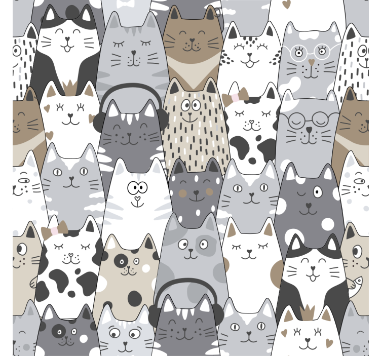 아동용 블라인드 만화 고양이 디자인 - TenStickers