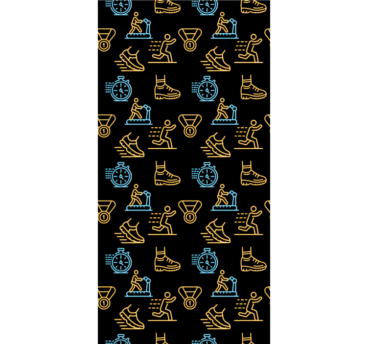 청소년용 블라인드 네온 컬러의 검은 배경 위 달리는 벡터 아이콘 - TenStickers