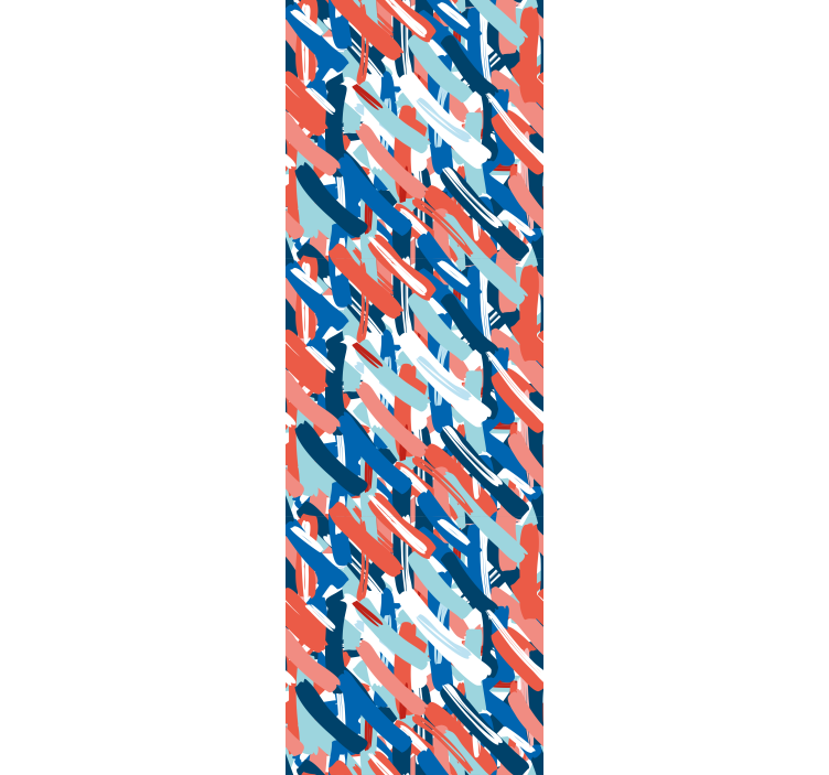 청소년용 블라인드 붉은 파란 흰색 붓터치 - TenStickers