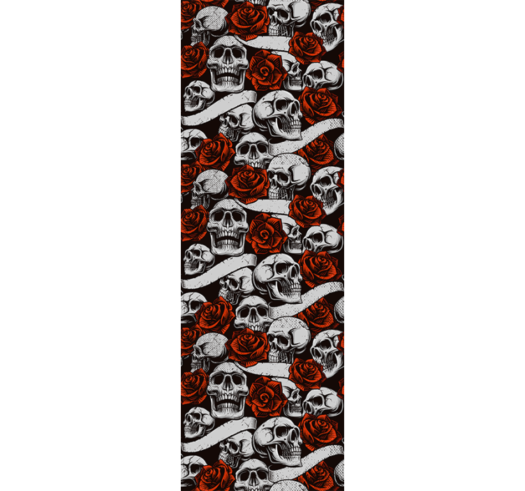 청소년용 블라인드 해골과 장미 - TenStickers