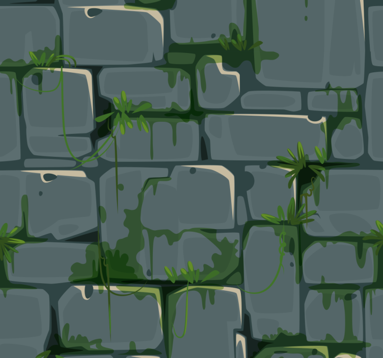 청소년용 블라인드 녹색 벽돌 잎사귀 포인트 - TenStickers