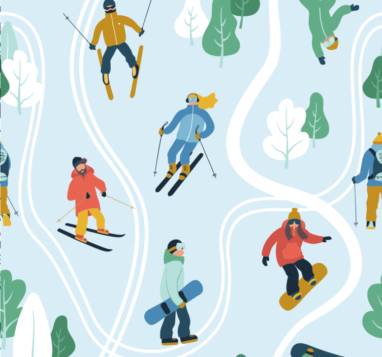 청소년용 블라인드 블루 스키 스포츠 - TenStickers