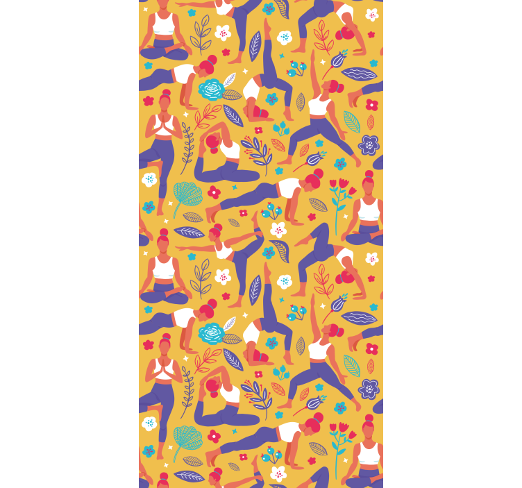 모던 블라인드 손으로 그린 요가 낙서 - TenStickers