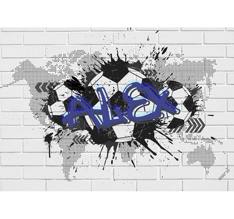 화이트 블라인드 축구 그래피티 - TenStickers