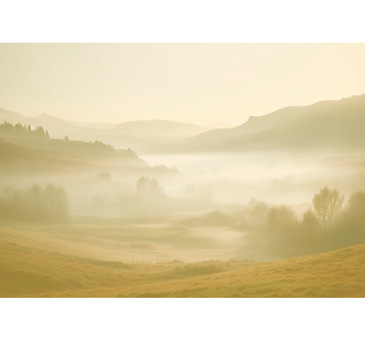 에스토르 베이지 베이지와 안개 낀 풍경 - TenStickers