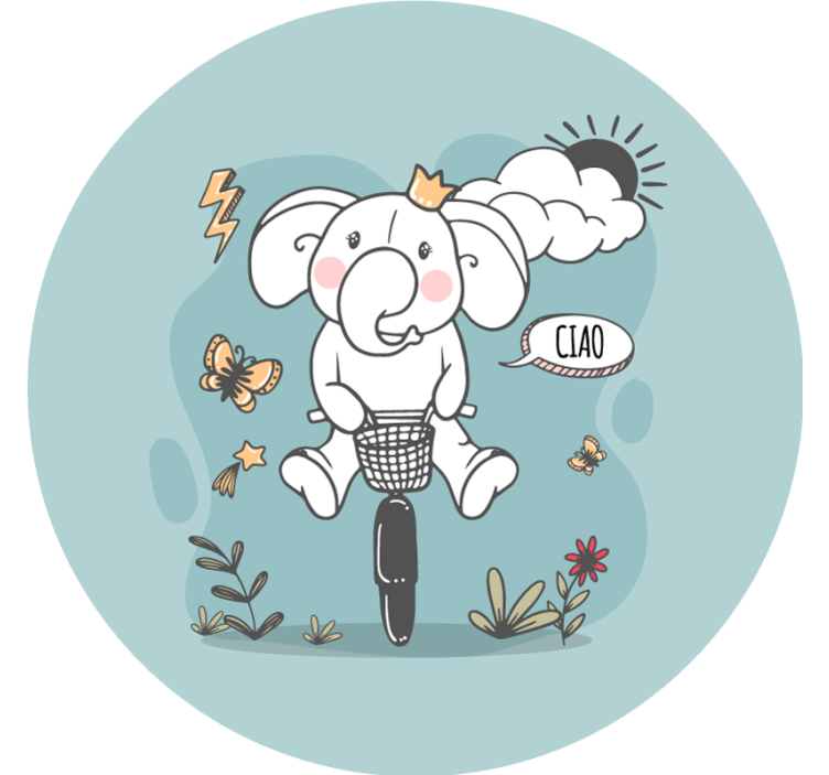 블루 블라인드 하이 코끼리 - TenStickers