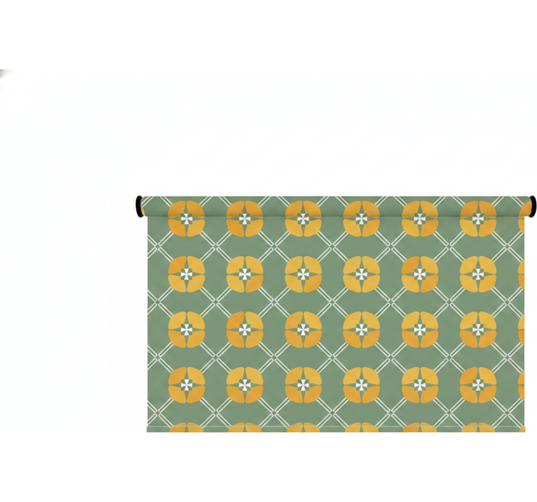 저장소 요약 빈티지 그린 플로럴 패턴 - TenStickers