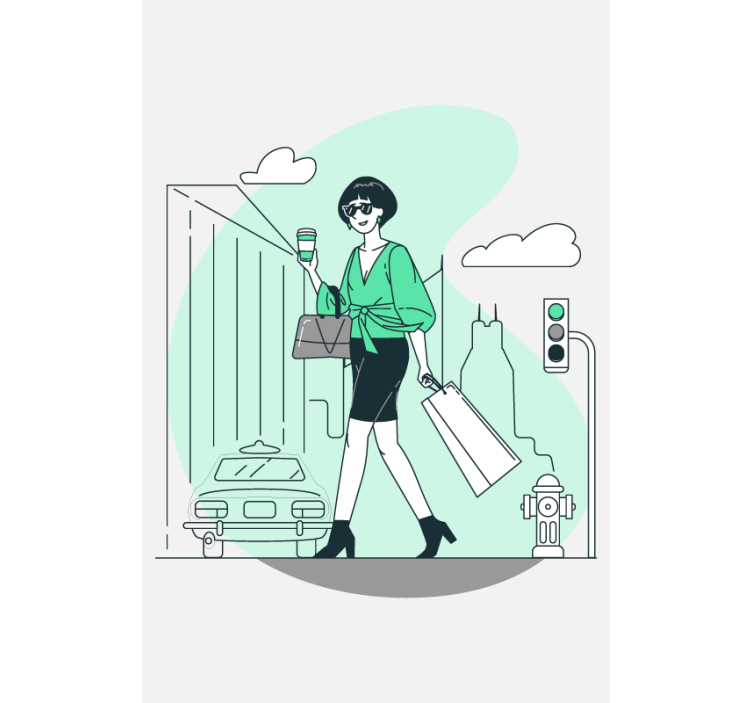 텍스트가 있는 블라인드 세련된 도시 생활 - TenStickers