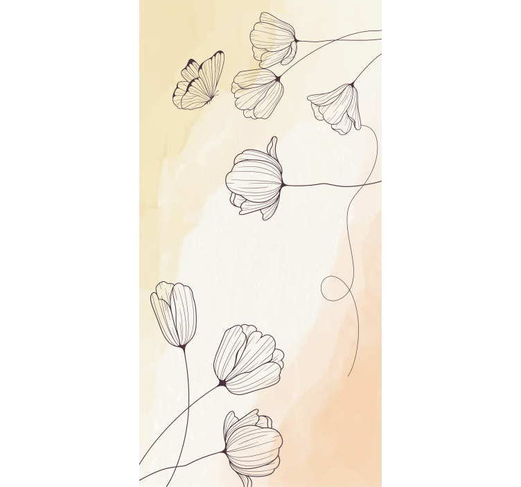 플로럴 블라인드 아쿠아렐라 플로럴 아웃라인 - TenStickers