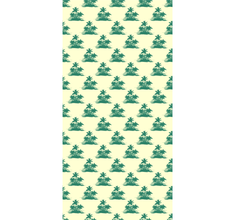 나무가 있는 블라인드 열대야자 실루엣 - TenStickers