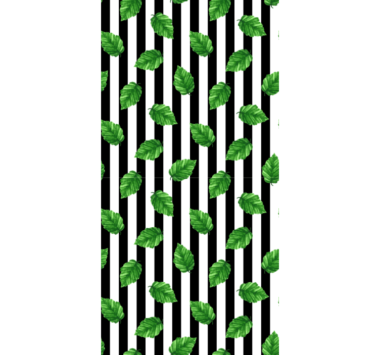 꽃과 식물이 있는 블라인드 잎사귀 줄무늬 패턴 - TenStickers
