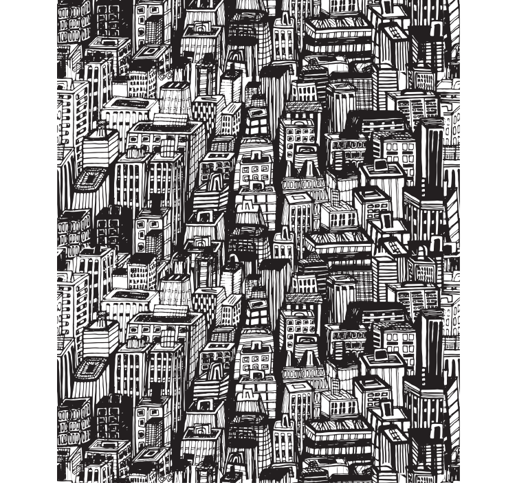 세계 지도 블라인드 도시 스카이라인 개요 - TenStickers