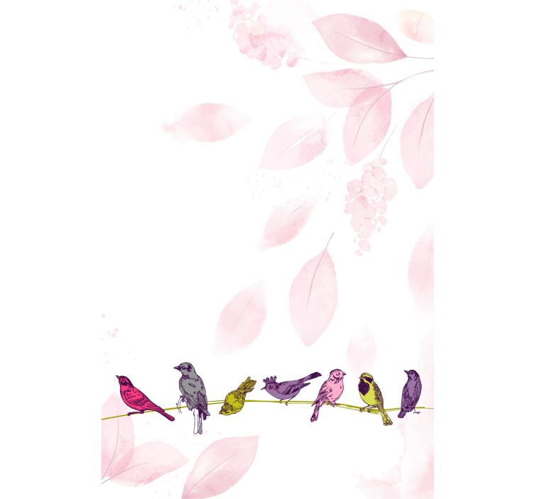 더 많은 동물과 함께 맹인 가지에 앉은 새들 - TenStickers