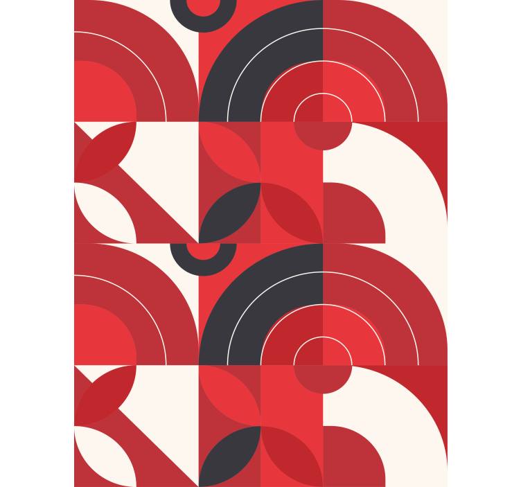 붉은 기하 예술 블라인드 페인팅 - TenStickers