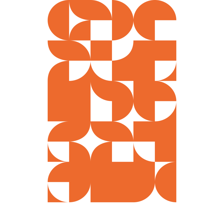 모던 블라인드 기하학적 오렌지 패턴 - TenStickers