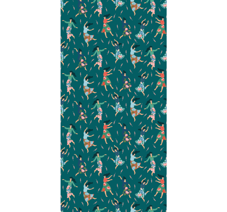 신체적 시각 장애인 춤추는 여성 패턴 - TenStickers