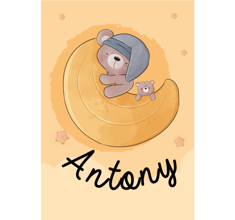 형식에 대한 블라인드 이름이 있는 졸린 곰 - TenStickers