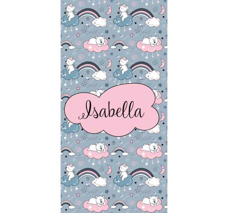 아동용 블라인드 이름이 있는 곰 무지개 - TenStickers