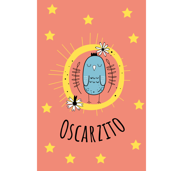 아동용 블라인드 이름이 있는 파란 새 - TenStickers