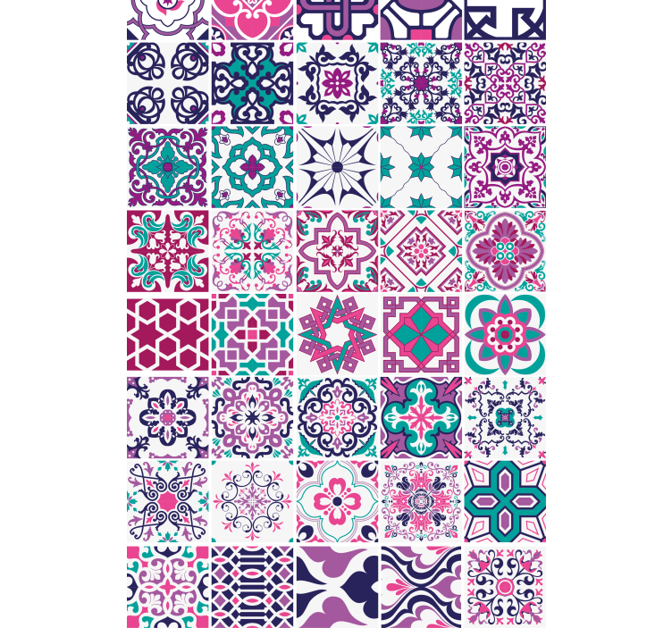 텍스처와 모티프가 있는 블라인드 기하학적 타일 패턴 - TenStickers