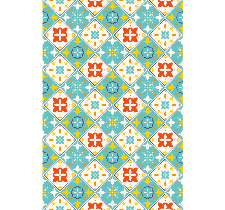 화장실 블라인드 파란색과 베이지색 타일 - TenStickers