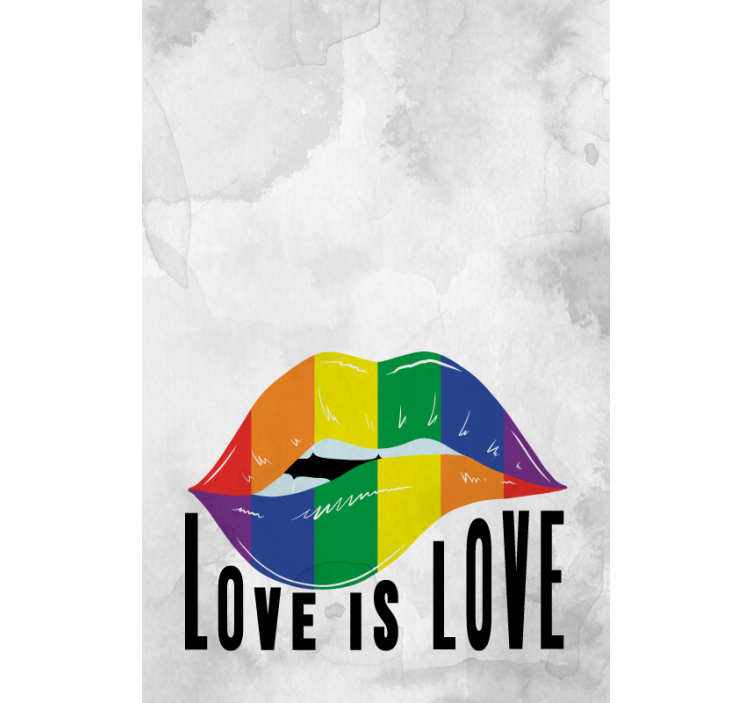 텍스트가 있는 블라인드 무지개 입술 아트 - TenStickers