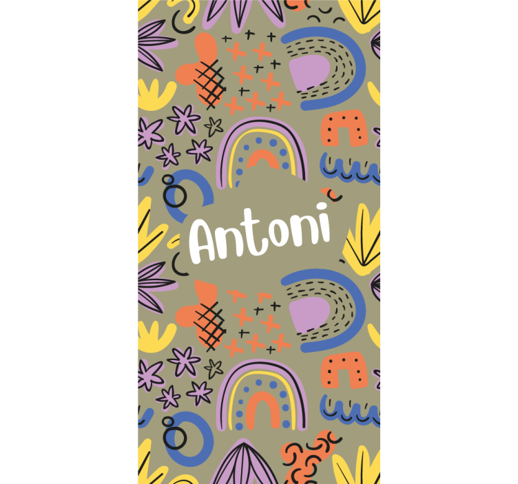 아동용 블라인드 이름이 있는 기하학적 무지개 - TenStickers