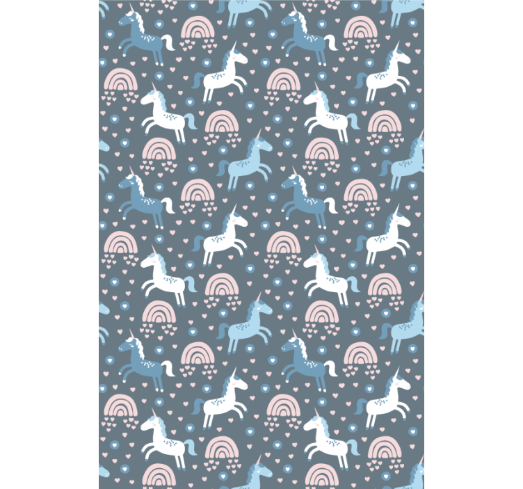 아동용 블라인드 파란 유니콘과 무지개 - TenStickers