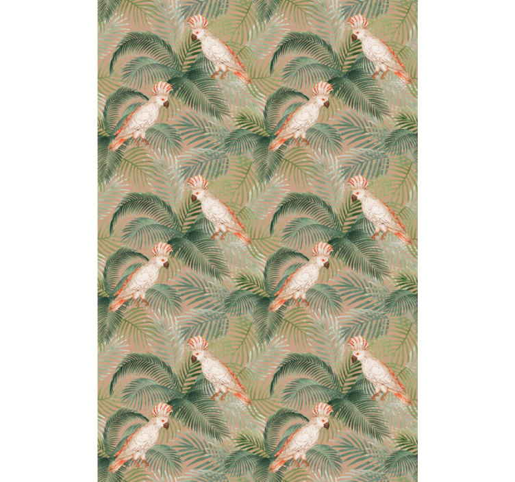 동물이 있는 블라인드 코카투와 나뭇잎 - TenStickers