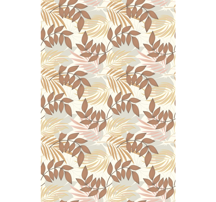 꽃과 식물이 있는 블라인드 섬세한 잎사귀 패턴 - TenStickers