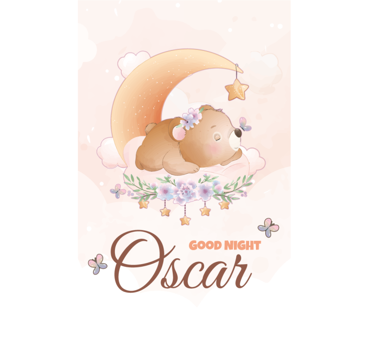 이름이 어린이집 블라인드인 소년을 위한 귀여운 곰 - TenStickers