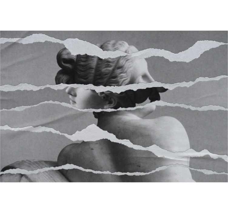 찢어진 종이에 그리스 동상 이미지 현대 블라인드 - TenStickers