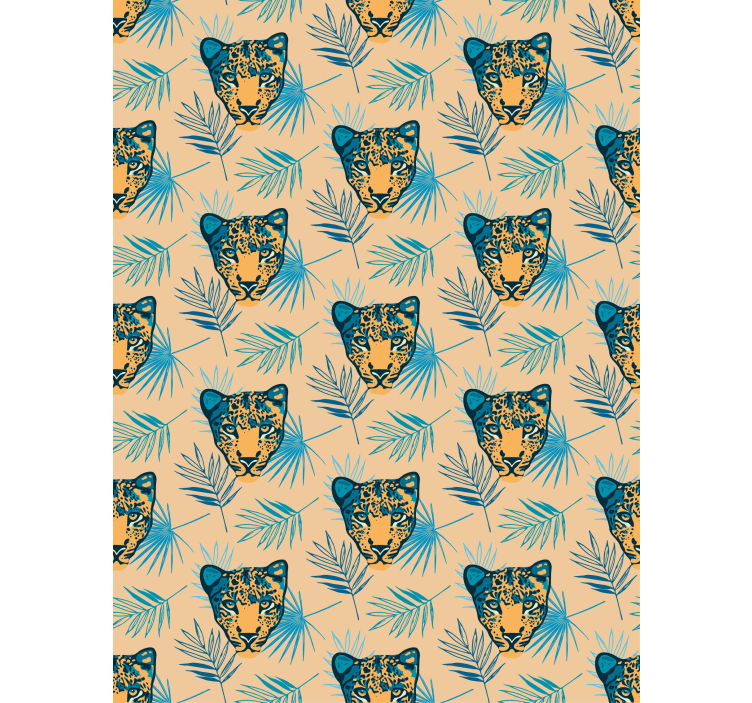 동물이 있는 블라인드 표범 머리 패턴 - TenStickers