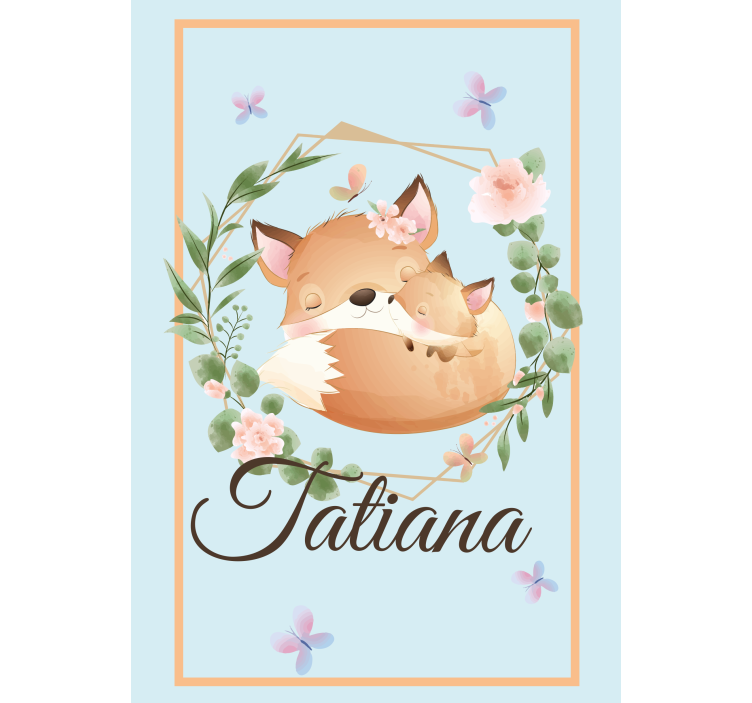 아동용 블라인드 여우 가족 이름 포함 - TenStickers