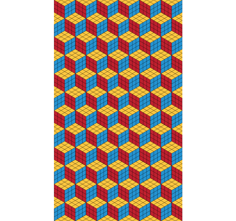 괴짜 블라인드 다채로운 큐브 패턴 - TenStickers