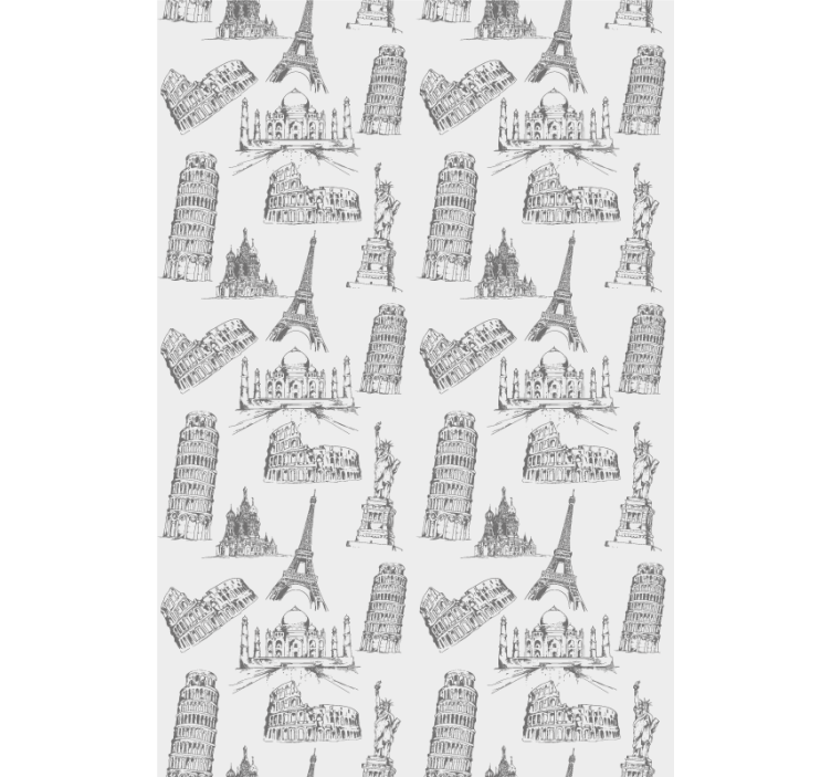 신체적 시각 장애인 유명 랜드마크 실루엣 - TenStickers