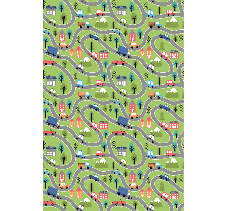 아동용 블라인드 다채로운 차량 도로 - TenStickers