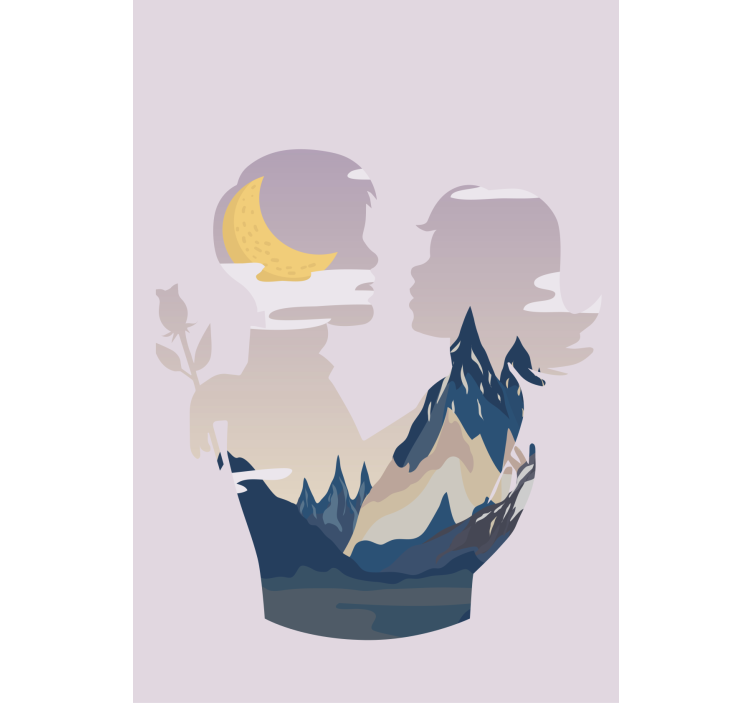 신체적 시각 장애인 밤의 산 풍경 - TenStickers