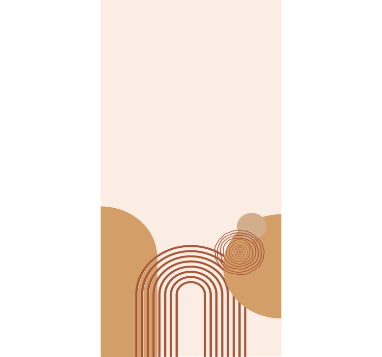 모던 블라인드 곡선 라인 베이지 디자인 - TenStickers