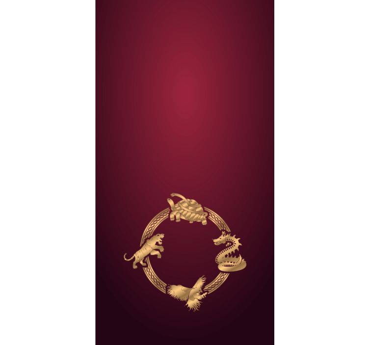 동물이 있는 블라인드 화려한 금색 생물 - TenStickers