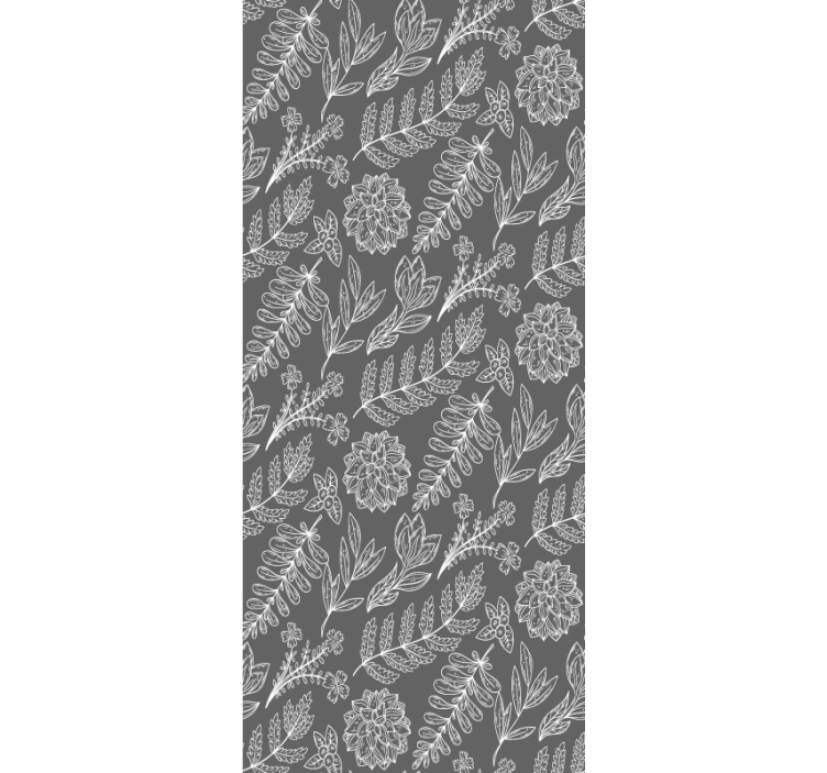 꽃과 식물이 있는 블라인드 - 꽃 윤곽 패턴 - TenStickers