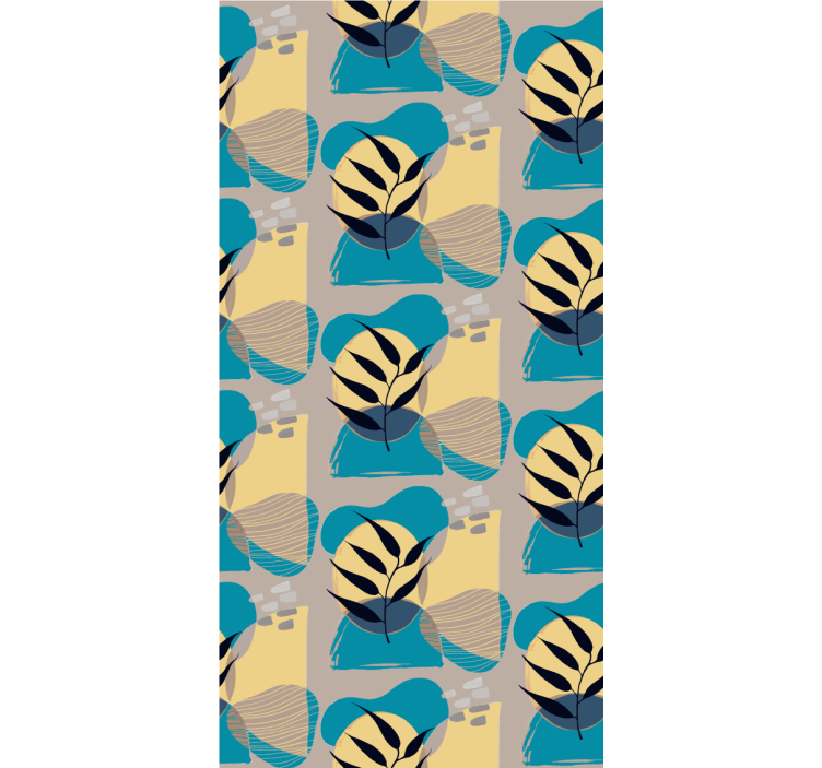 꽃과 식물이 있는 블라인드 스타일리시한 열대 잎사귀 - TenStickers