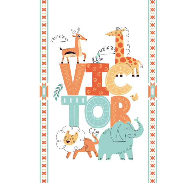 아동용 블라인드 이름이 있는 사나운 동물 - TenStickers