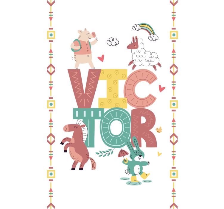 아동용 블라인드 보헤미안 동물과 이름 - TenStickers