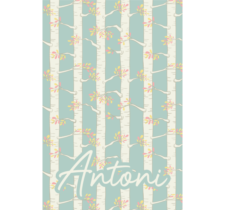 나무가 있는 블라인드 이름이 있는 자작나무 - TenStickers