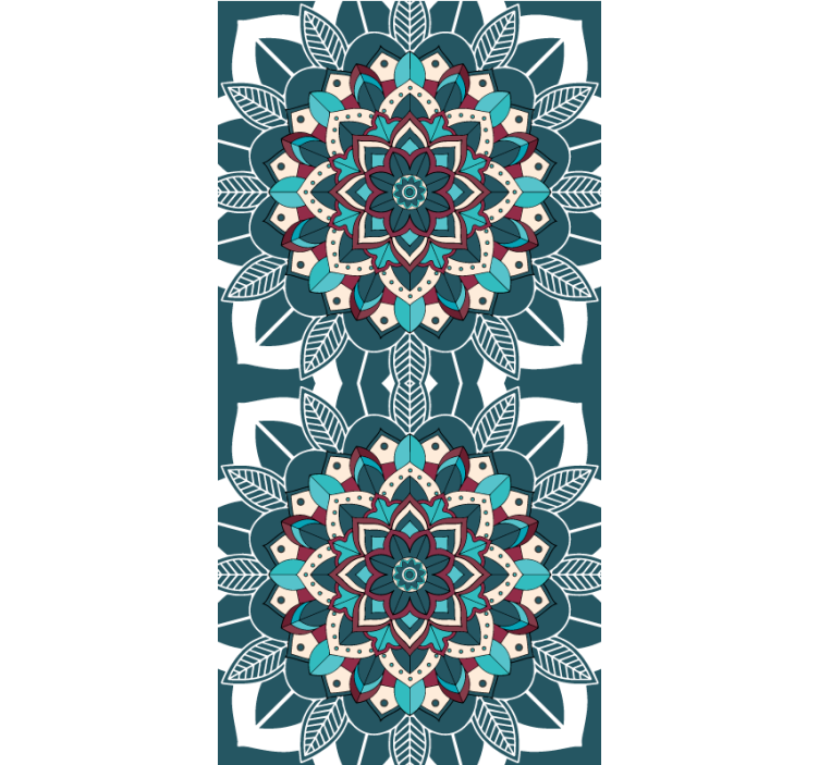 텍스처와 모티프가 있는 블라인드 우아한 파란 타일 - TenStickers