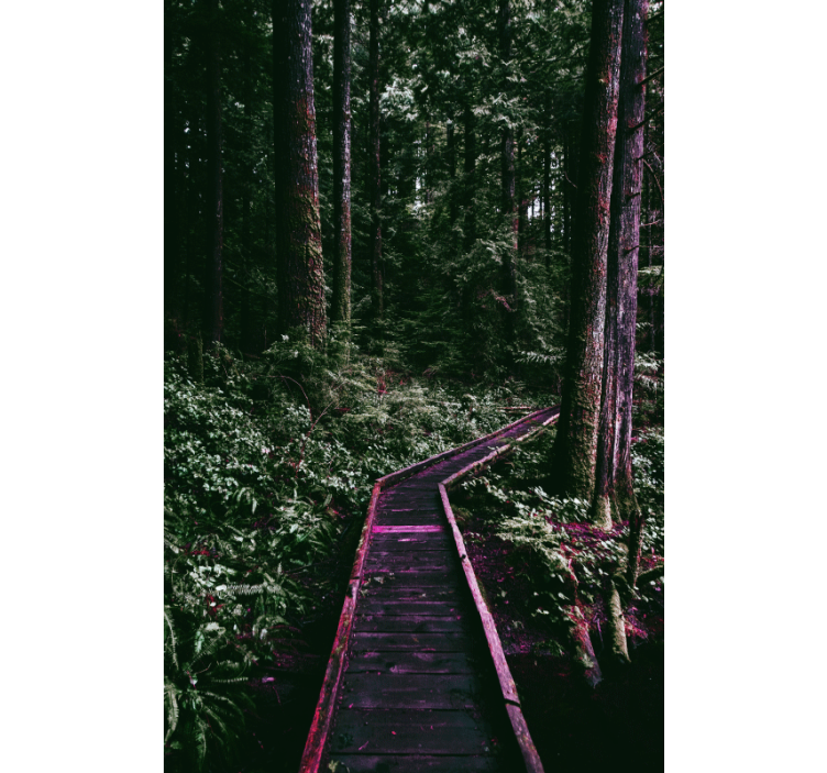 나무가 있는 블라인드 숲속 길 - TenStickers