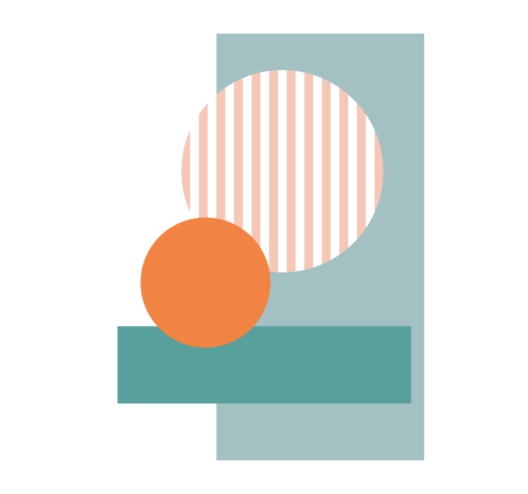 현관 블라인드 파란 추상 원형 - TenStickers