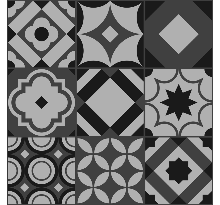 주방 블라인드 검은 타일 - TenStickers